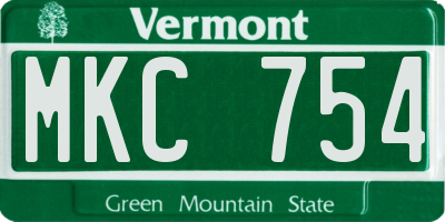 VT license plate MKC754