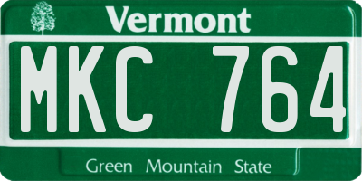 VT license plate MKC764