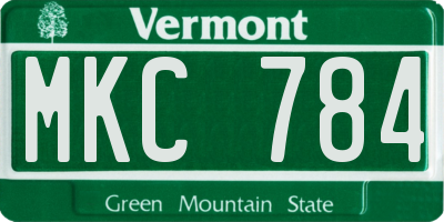 VT license plate MKC784