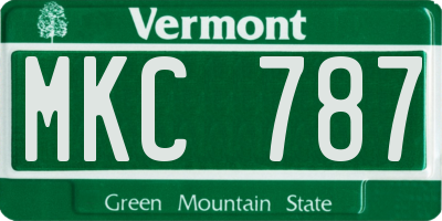 VT license plate MKC787
