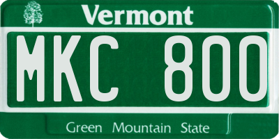 VT license plate MKC800