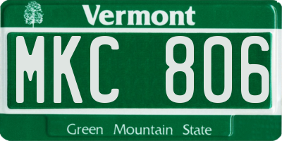 VT license plate MKC806