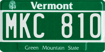 VT license plate MKC810