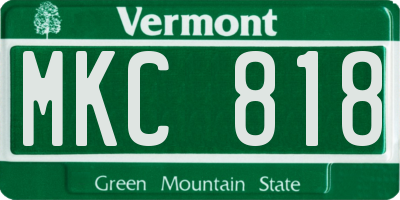 VT license plate MKC818