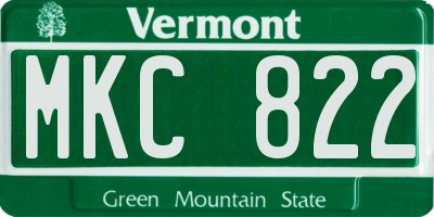 VT license plate MKC822