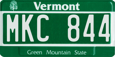 VT license plate MKC844