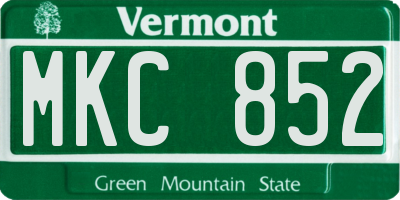 VT license plate MKC852