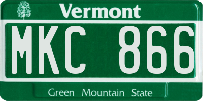 VT license plate MKC866