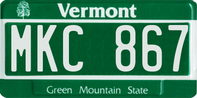 VT license plate MKC867