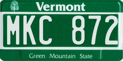 VT license plate MKC872