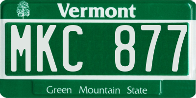 VT license plate MKC877