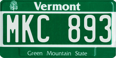 VT license plate MKC893