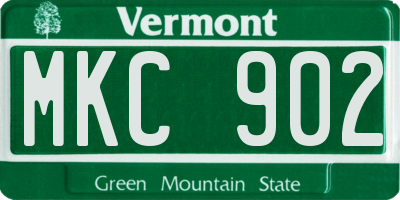 VT license plate MKC902