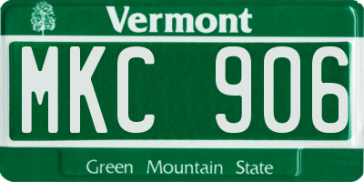 VT license plate MKC906