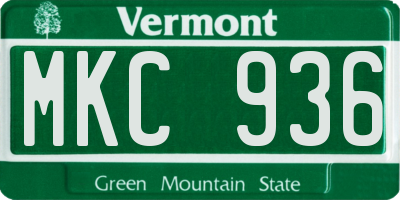 VT license plate MKC936