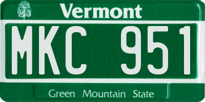 VT license plate MKC951
