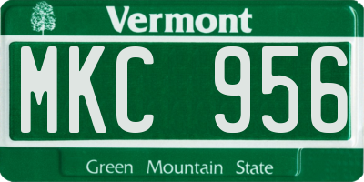 VT license plate MKC956