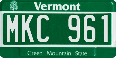 VT license plate MKC961