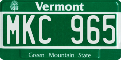 VT license plate MKC965