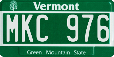 VT license plate MKC976