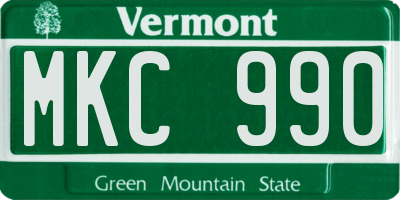 VT license plate MKC990
