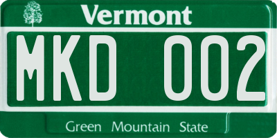 VT license plate MKD002