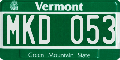 VT license plate MKD053