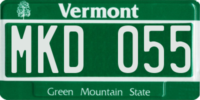 VT license plate MKD055