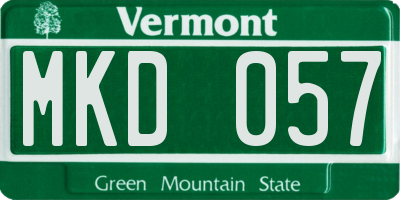 VT license plate MKD057