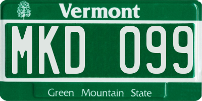 VT license plate MKD099