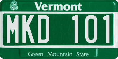 VT license plate MKD101
