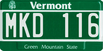 VT license plate MKD116