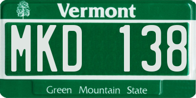 VT license plate MKD138