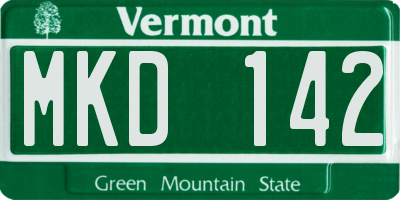 VT license plate MKD142