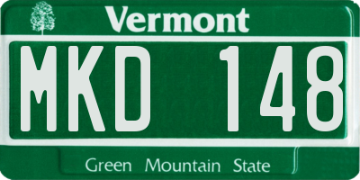 VT license plate MKD148