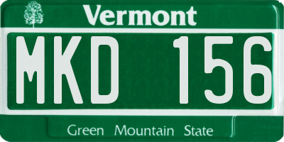 VT license plate MKD156