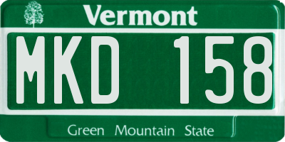 VT license plate MKD158