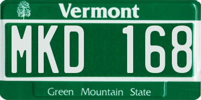 VT license plate MKD168