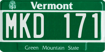 VT license plate MKD171