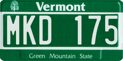 VT license plate MKD175