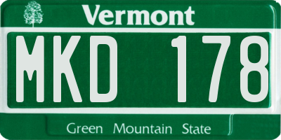 VT license plate MKD178