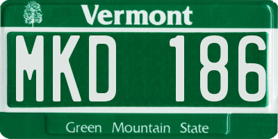 VT license plate MKD186