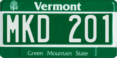 VT license plate MKD201