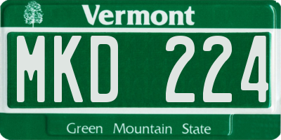 VT license plate MKD224