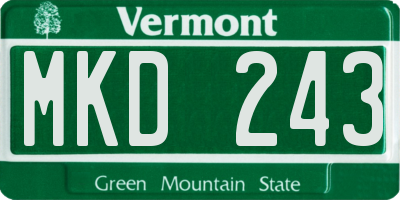 VT license plate MKD243