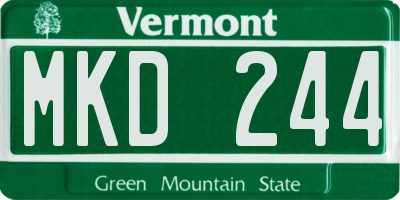 VT license plate MKD244