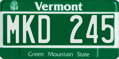 VT license plate MKD245