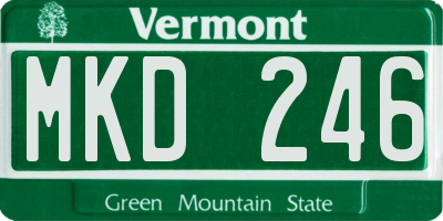 VT license plate MKD246