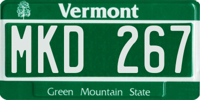 VT license plate MKD267