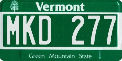 VT license plate MKD277